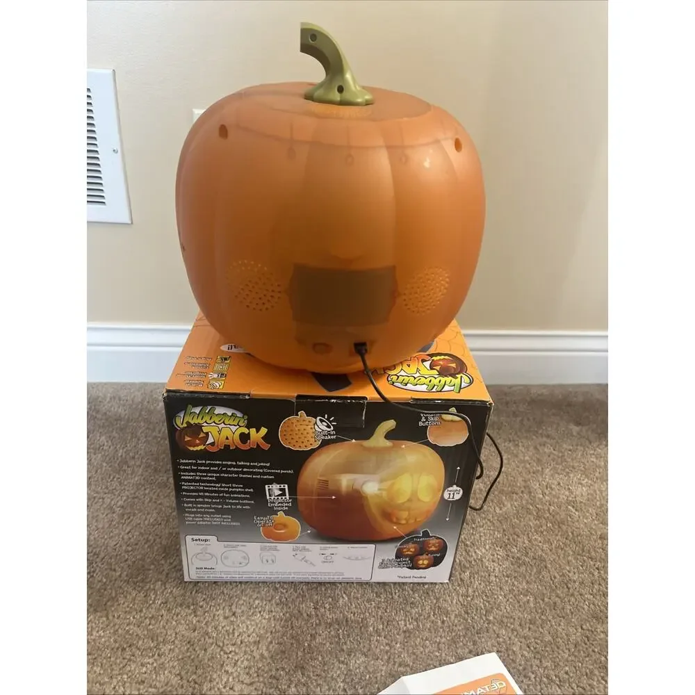 Jabberin Jack Talking Animated Pumpkin Head Halloween Decoration Jack-O-Lantern